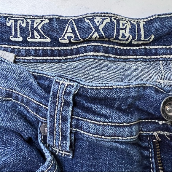 TK AXEL Men’s Slim Boot Medium Wash Jeans W/Embroidered & Flap Pockets 36 X 34 - Picture 9 of 14